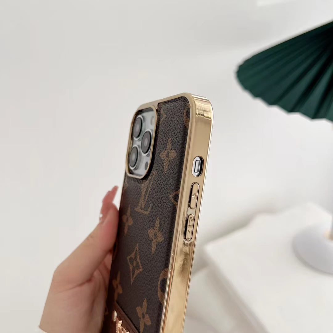 L.V Leather Logo iPhone Case