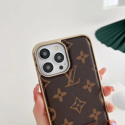 L.V Leather Logo iPhone Case