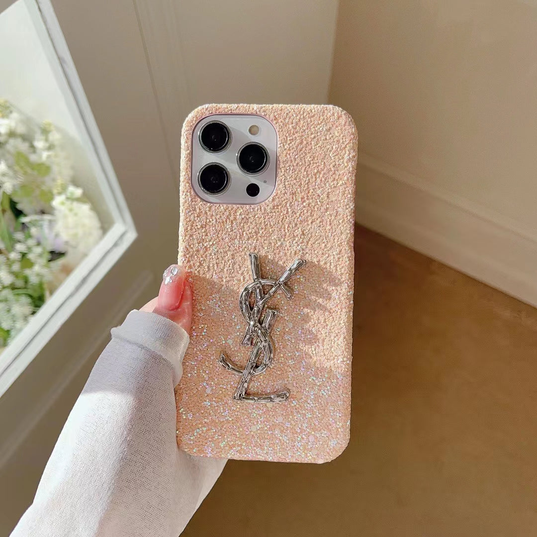 Y.S.L Pastel Glitter iPhone Case