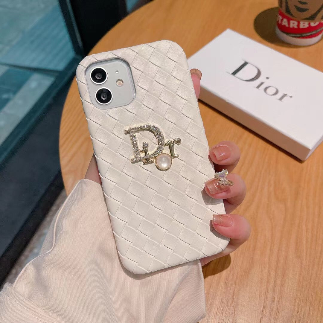 CD Rattan Style Pearl Logo iPhone Case