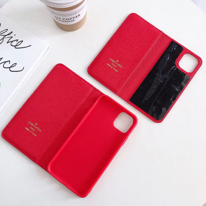 L.V Flip One Side Wallet iPhone Case