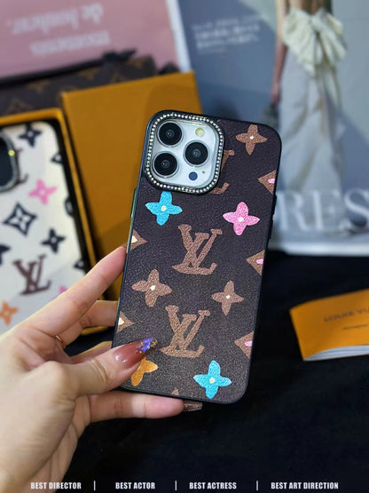 L.V Diamond Camera Border iPhone Case