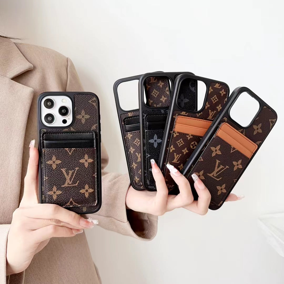 L.V Double Card Slots iPhone Case