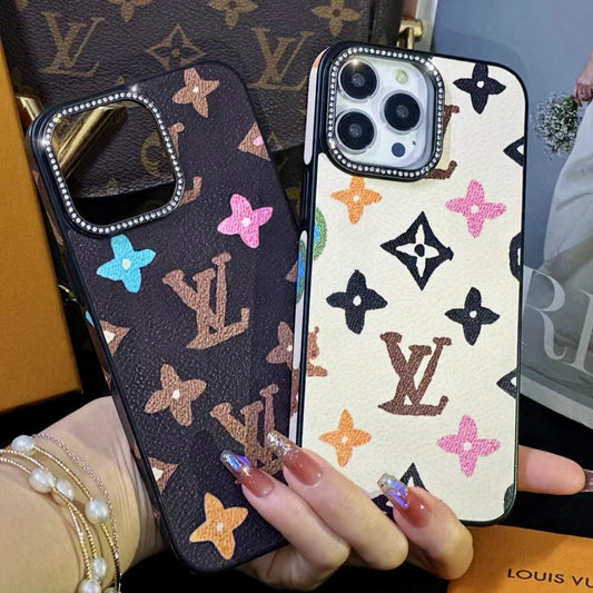 L.V Diamond Camera Border iPhone Case