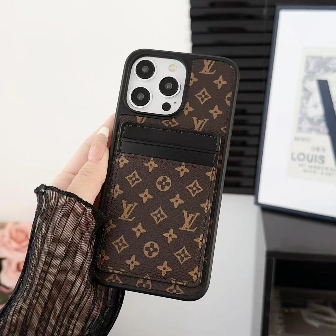 L.V Double Card Slots iPhone Case