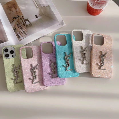 Y.S.L Pastel Glitter iPhone Case