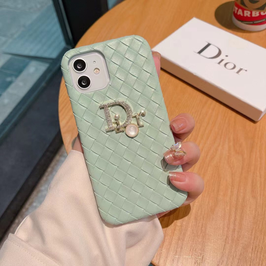 CD Rattan Style Pearl Logo iPhone Case