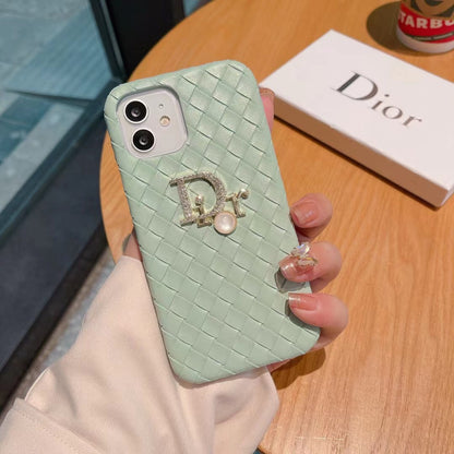 CD Rattan Style Pearl Logo iPhone Case