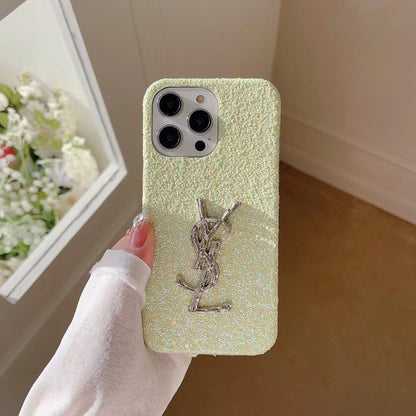 Y.S.L Pastel Glitter iPhone Case