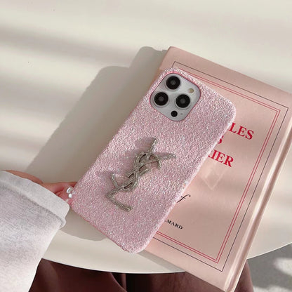 Y.S.L Pastel Glitter iPhone Case