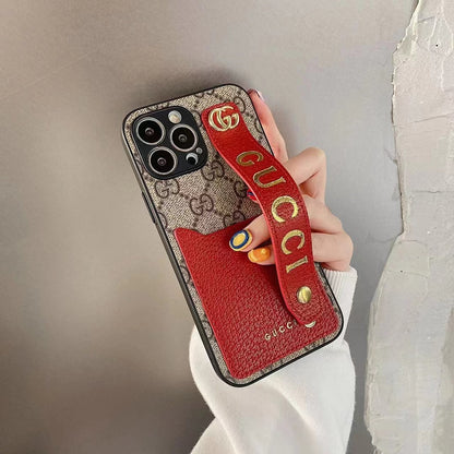 G.C Luxury iPhone Case with Card Slot and Wrist Strap