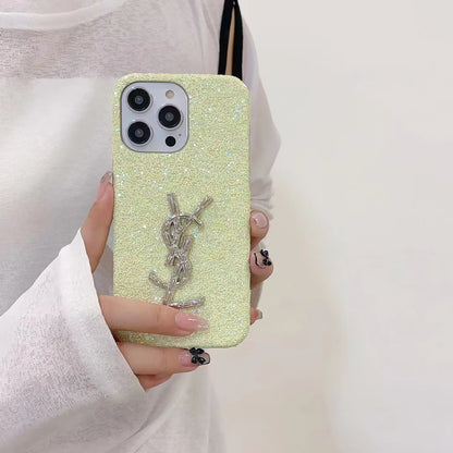 Y.S.L Pastel Glitter iPhone Case