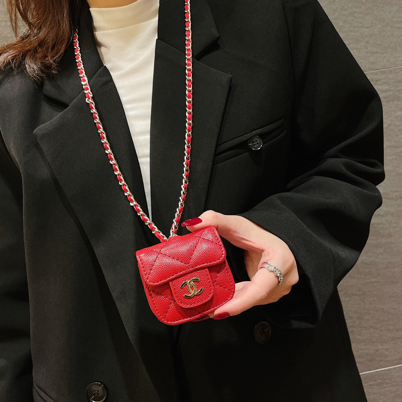 CN Luxury Airpods Case With Classic Lanyard